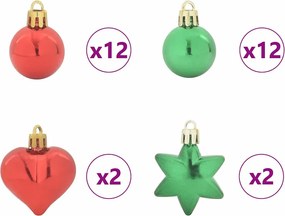 vidaXL Σετ Χριστουγεννιάτικων Στρογγυλών Μπαλίτσων 40 pcs Πλαστικό