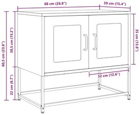 ντουλάπι τηλεόρασης Λευκό 68x39x60,5cm από χάλυβα ψυχρής έλασης - Λευκό