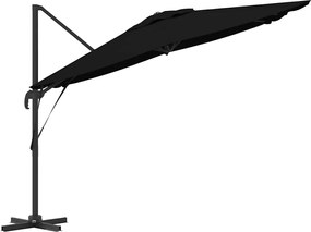 vidaXL Ρώμη Ομπρέλα Μαύρο 286 x 284 x 265 εκ Αλουμίνιο και Πολυεστέρας