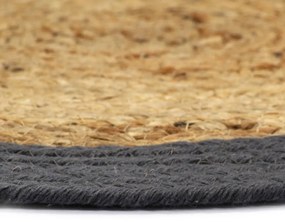 vidaXL Σουπλά Στρογγυλά 6 τεμ. Φυσικό/Ανθρακί 38 εκ. Γιούτα/Βαμβάκι