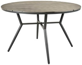 Τραπεζαρία Appa-Moly σετ 5τεμ pakoworld αλουμίνιο και plywood σε ανθρακί απόχρωση Φ120x74εκ