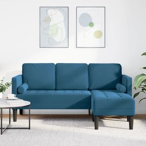 vidaXL Γωνιακός Καναπές Μπλε 173x131x67 εκ. Βελούδο