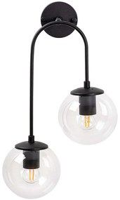 Φωτιστικό Τοίχου - Απλίκα Jewel 942FLG2117 30x24x55cm 2xE14 15W Black-Clear Opviq