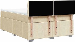 vidaXL Κρεβάτι Boxspring με Στρώμα Κρεμ 140x190 εκ. Υφασμάτινο