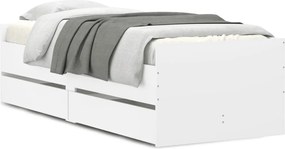 vidaXL Πλαίσιο Κρεβατιού με Συρτάρια Χωρίς Στρώμα Λευκό 100x200 εκ.