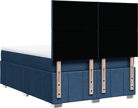 vidaXL Κρεβάτι Boxspring με Στρώμα Μπλε 160x200 εκ. Υφασμάτινο