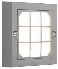 Απλίκα Φωτιστικό Τοίχου LED 6W 3CCT IP65 Πλέγμα 13,5x13,5cm Senario Pro Eurolamp-145-52123-Ανθρακί 145-52123