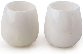 Φλυτζάνια Καφέ Marble (Σετ 2Τμχ) 131ARD1203 Φ6x7cm White Hermia Μάρμαρο