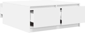 vidaXL Τραπεζάκι σαλονιού με συρτάρια Λευκό 100x100x40 cm