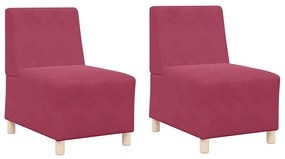 vidaXL Μοναδικός Καναπές χωρίς Χερούλια 2 pcs Κόκκινο 55 x 74 x 82 εκ.