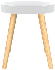 Βοηθητικό Τραπέζι Λευκό 38 x 38 x 40 εκ. Επεξ. Ξύλο&amp;Μασίφ Πεύκο - Λευκό