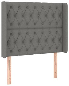 vidaXL Κρεβάτι Boxspring με Στρώμα &amp; LED Σκ.Γκρι 90x190 εκ. Υφασμάτινο