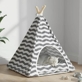 vidaXL Teepee για κατοικίδια με μαξιλάρι 50 x 50 x 60 cm Πολυεστέρας