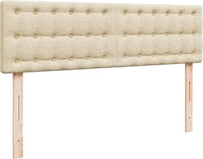 vidaXL Οθωμανικό Κρεβάτι με Στρώματα Κρέμα 160x200cm Ύφασμα