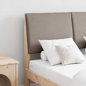 vidaXL Ταπετσαρισμένο κεφαλάρι Taupe 120 cm Στερεά ξυλεία πεύκου