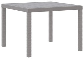 vidaXL Τραπέζι Κήπου Ανοιχτό Γκρι 100x100x73 εκ. Πολυ Ράτταν