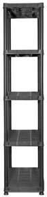 vidaXL Ραφιέρα Αποθήκευσης 5 Επιπέδων Μαύρη 71x38x170 εκ. Πλαστική