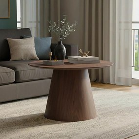 Βοηθητικό τραπέζι Kayano καρυδί mdf Φ60x40εκ 60x60x40 εκ.