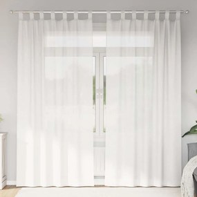 vidaXL Κουρτίνες Voile με βρόχους 2 τεμάχια Λευκό 140x225 cm