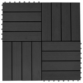 vidaXL Πλακάκια Deck 22 τεμ. Μαύρα 30 x 30 εκ. 2 μ² από WPC