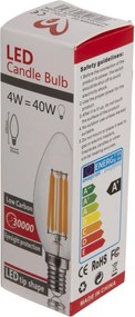 ΛΑΜΠΤΗΡΑΣ LED FILAMENT 4W E14 3000K ΧΡΥΣΟ DIMMABLE HM4048.02