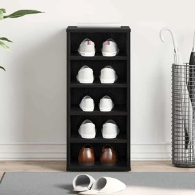 vidaXL Ντουλάπα Παπουτσιών Μαύρη Δρυς 32x35x70 εκ Επεξεργασμένο Ξύλο