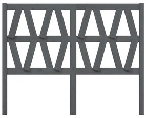 Κεφαλάρι Κρεβατιού Γκρι 126 x 4 x 100 εκ. από Μασίφ Ξύλο Πεύκου - Γκρι