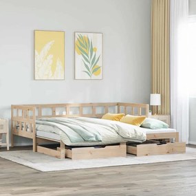 vidaXL Καναπές Κρεβάτι Συρόμενος Χωρίς Στρώμα 80x200 εκ. &amp; Συρτάρια