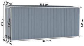 ΑΠΟΘΗΚΗ ΚΗΠΟΥ ΕΠΙΤΟΙΧΙΑ ΓΚΡΙ 118X382X178 ΕΚ ΑΠΟ ΓΑΛΒ. ΑΤΣΑΛΙ 316230