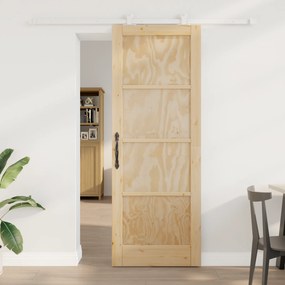vidaXL Συρόμενη Πόρτα με Σετ Υλικών 'ORKDAL' Συμπαγής Ξύλο Πεύκης