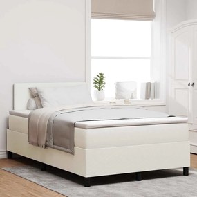 vidaXL Κρεβάτι με Σπαστή Βάση με Στρώμα &amp; LED Λευκό 120x200 εκ Βελούδινο Ύφασμα