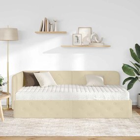 vidaXL Κρεβάτι Γωνίας Κρεμ 100 x 200 cm ύφασμα