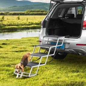VEVOR Dog Stair for Cars 4-step Folding Dog Steps Aluminum Loads up to 250 lbs