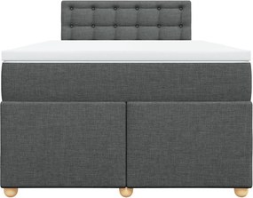 vidaXL Κρεβάτι Boxspring με Στρώμα Σκούρο Γκρι 120x190 εκ Υφασμάτινο
