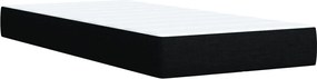 vidaXL Κρεβάτι Boxspring με Στρώμα Μαύρο 90x190 εκ.Υφασμάτινο