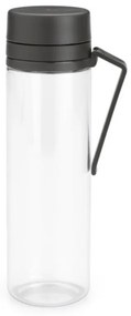 Μπουκάλι Brabantia Make&Take 1006278, 500 ml, Με σουρωτήρι, Προστασία από διαρροές, Μεγάλο άνοιγμα, Σκούρο γκρι/διαφανές