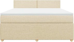vidaXL Κρεβάτι Boxspring με Στρώμα Κρεμ 180x200 εκ. Υφασμάτινο