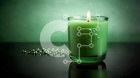 Intra Συλλεκτικό Ξύλινο Παζλ Plywood 4mm - Πράσινο κερί με τριφύλλια σε μαύρη επιφάνεια Σε Ξύλινο Κουτί - Διαστάσεις: 10x10 cm – 25 κομμάτια