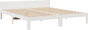 vidaXL Σκελετός Κρεβ. Χωρίς Στρώμα Λευκό 180x200 εκ Μασίφ Πεύκο