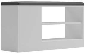 Παπουτσοθήκη-σκαμπό Deboule 8 ζευγών σε λευκή-μαύρη απόχρωση 90x30x46εκ 90x30x46 εκ.