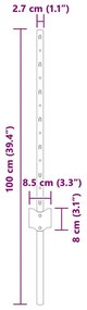 vidaXL Ασημένιοι Πόλοι Φράχτη 22 pcs Πράσινο Ατσάλι