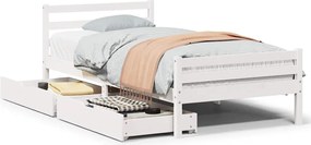 vidaXL Σκελετός Κρεβατιού Χωρίς Στρώμα Λευκό 100x200 εκ. Μασίφ Πεύκο