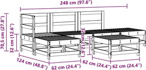 vidaXL Σετ Ξαπλώστρας Κήπου 6 pcs Κερωμένο Καφέ Στερεό πεύκο