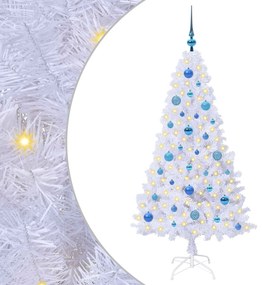 vidaXL Τεχνητό Χριστουγεννιάτικο Δέντρο Λευκό 150 cm PVC και Ατσάλι