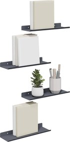 vidaXL Πλωτό ράφι Επιτοίχιο 4 pcs Ανθρακί 30 x 9 x 2,5 εκ Ατσάλι