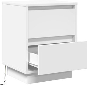 vidaXL Κομοδίνο Λευκό 39 x 34,5 x 50 εκ. Επεξεργασμένο ξύλο