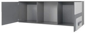 Παιδικό δωμάτιο Akron G107, 226 kg, Άσπρο, Ανθρακί, Πλαστικοποιημένη μοριοσανίδα, Πόρτες ντουλάπας: Με μεντεσέδες, Πόδια: Πλαστική ύλη, Γκρι