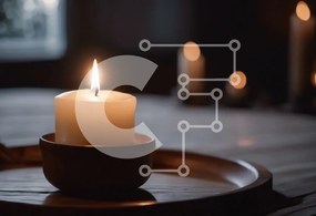 Intra Συλλεκτικό Ξύλινο Παζλ Plywood 4mm - Μονό κερί σε ξύλινο δίσκο για τελετουργία ή γιορτή Σε Ξύλινο Κουτί - Διαστάσεις Puzzle: 10x10 cm – 25 κομμάτια