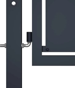 vidaXL Πόρτα Κήπου Ανθρακί 350x150 εκ. από Ατσάλι