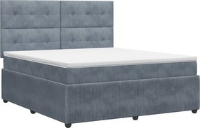 vidaXL Κρεβάτι box spring με στρώμα Σκούρο Γκρι 140 x 190 cm Βελούδο